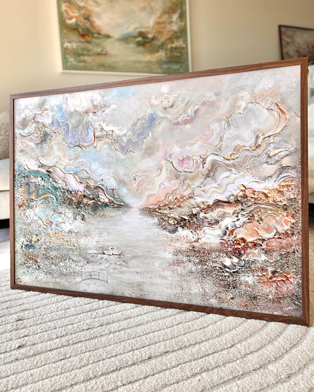 Swans in Monet's Garden - Print