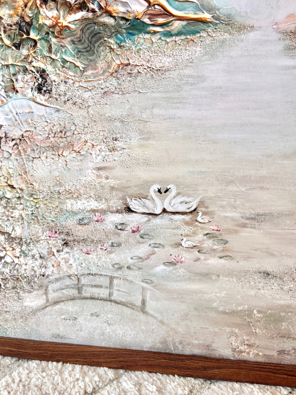 Swans in Monet's Garden - Print