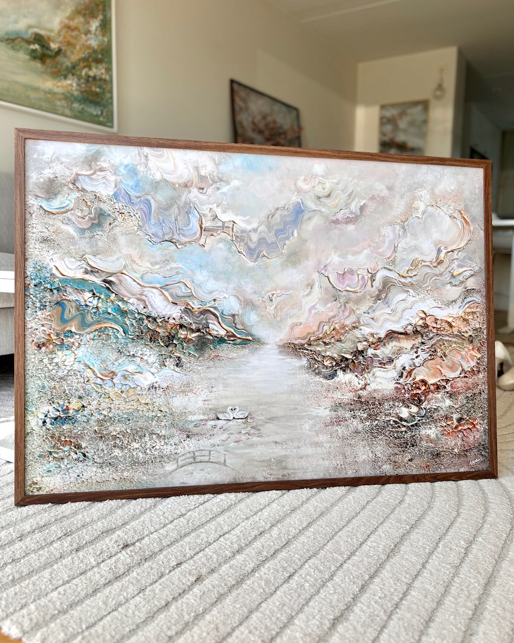 Swans in Monet's Garden - Print