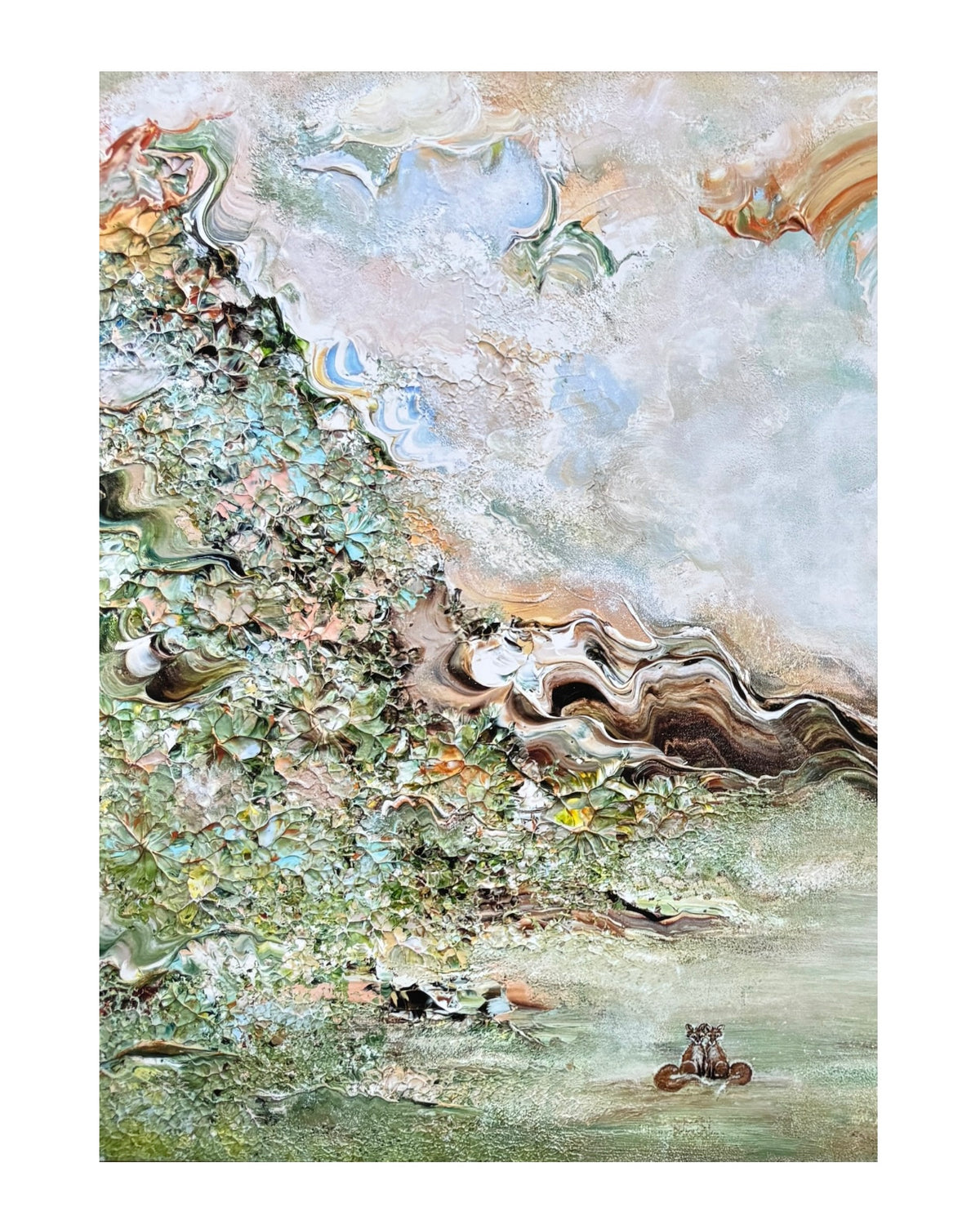 Green fox dreamscape Print Vertical