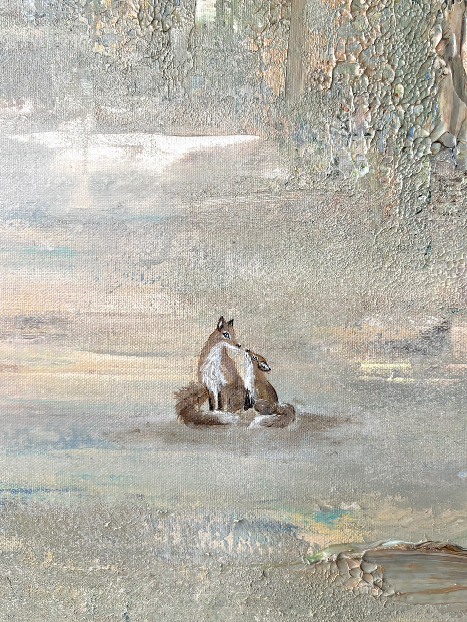 Golden fox fields - Original Painting
