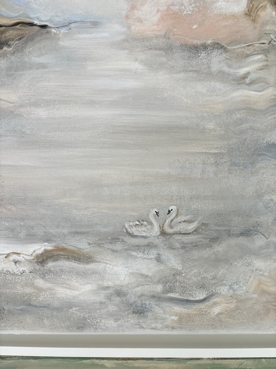 Beige family of swans - Original Painting
