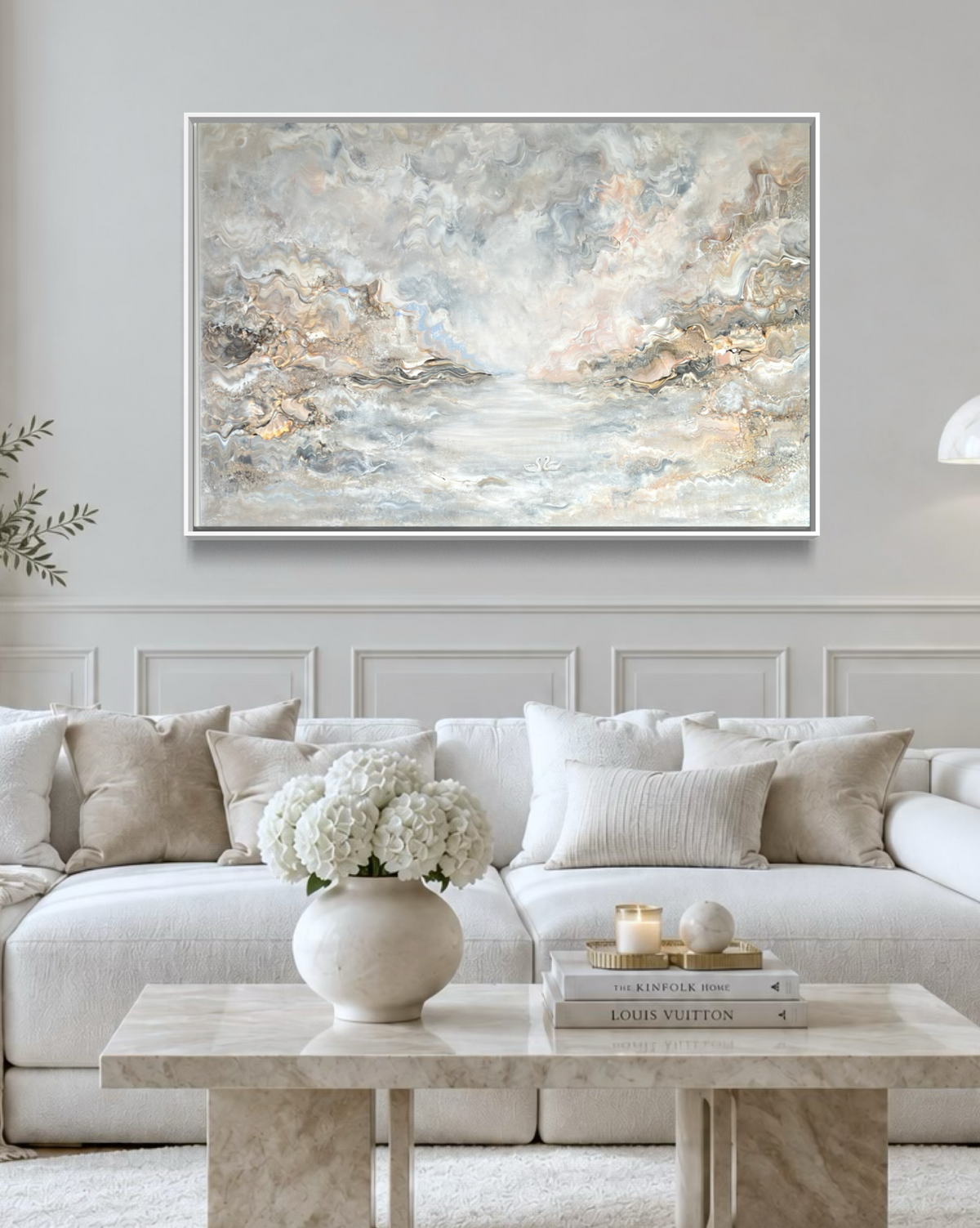 Beige family of swans - Original Painting