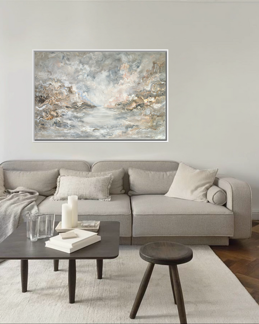 Beige family of swans - Original Painting