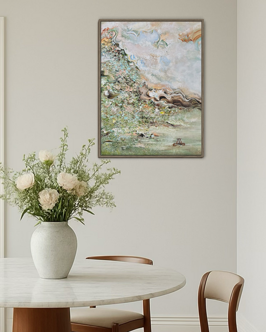 Green fox dreamscape Print Vertical
