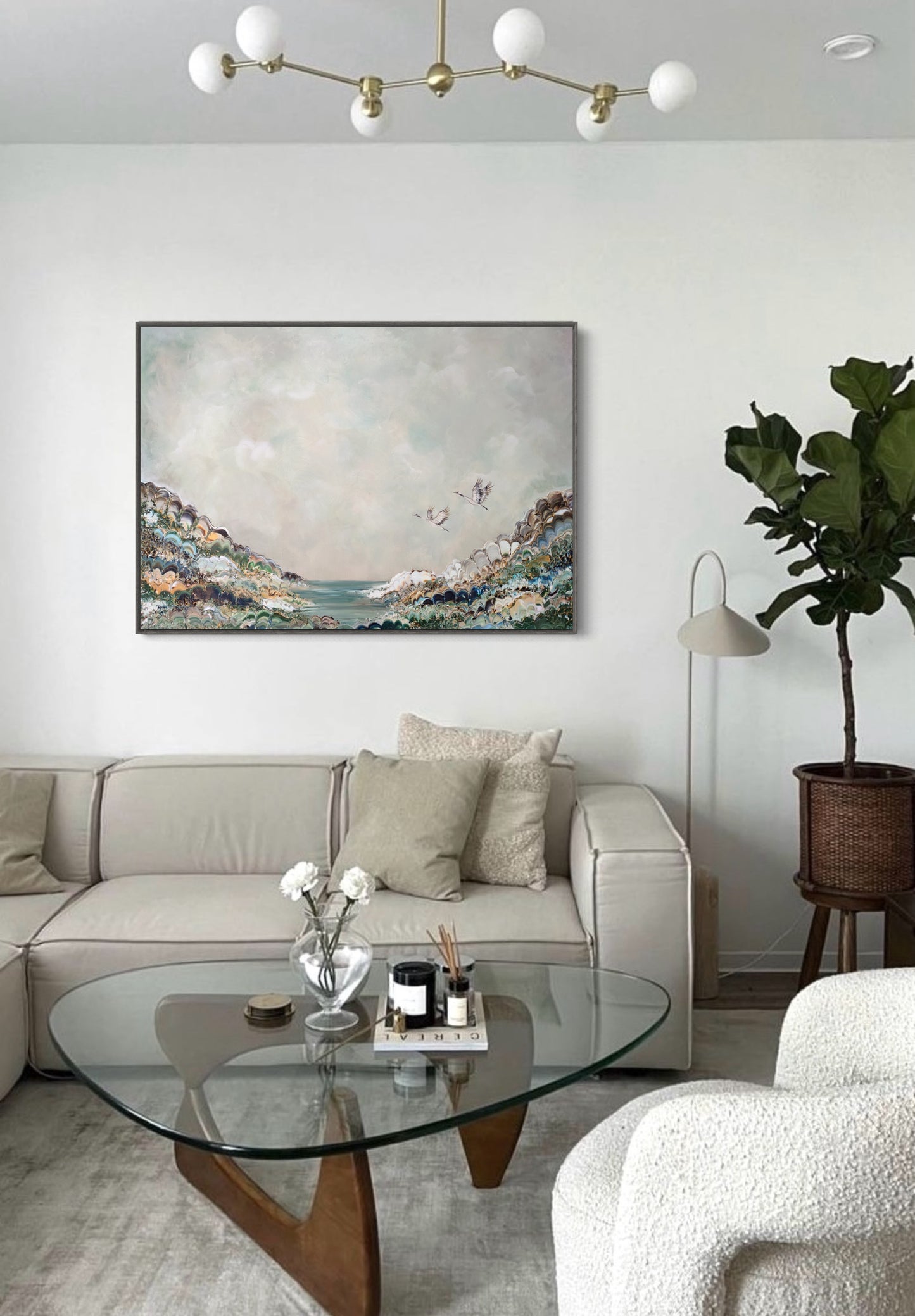 Flying Cranes Canvas Print