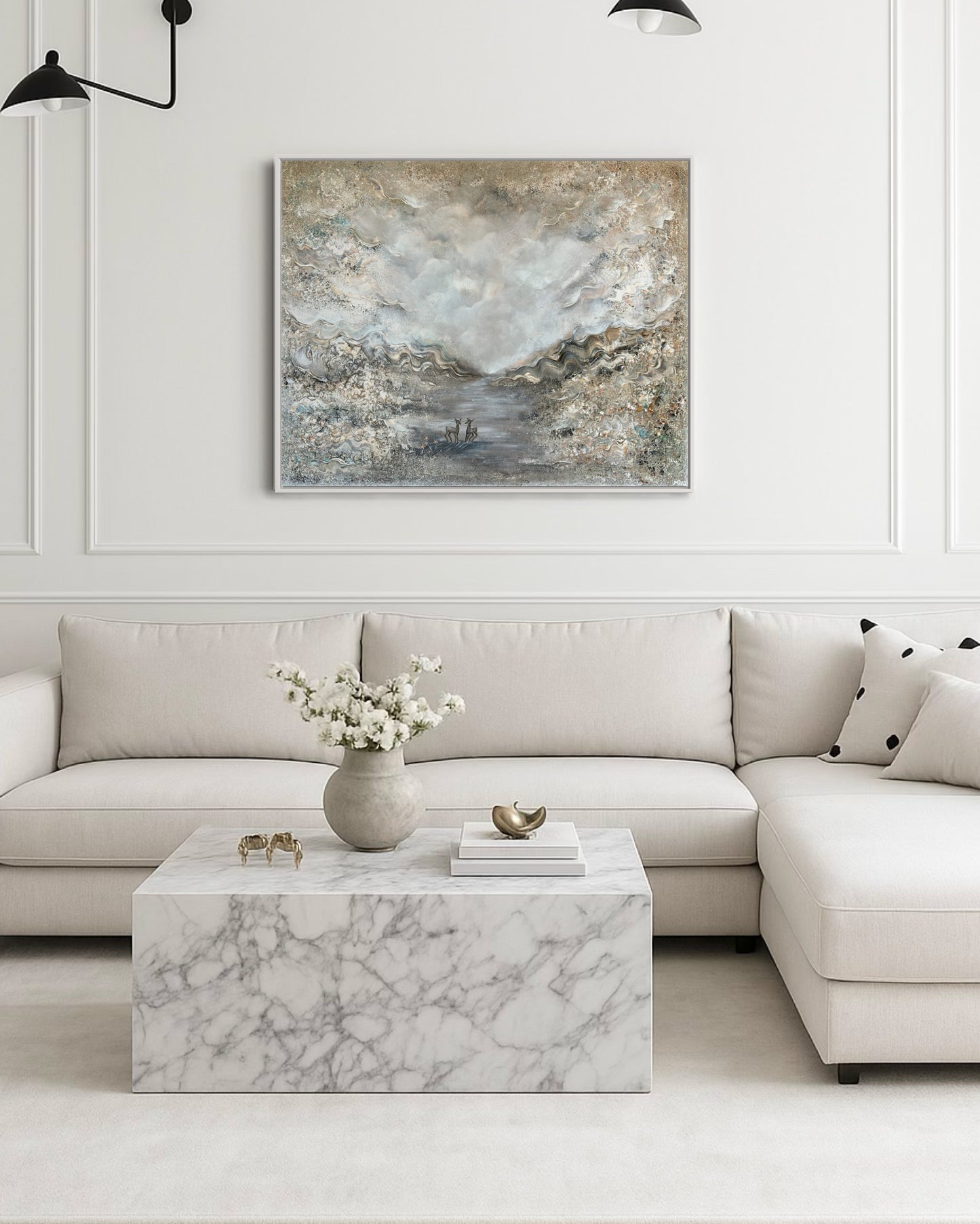 Beige Deer Harmony - Original Painting