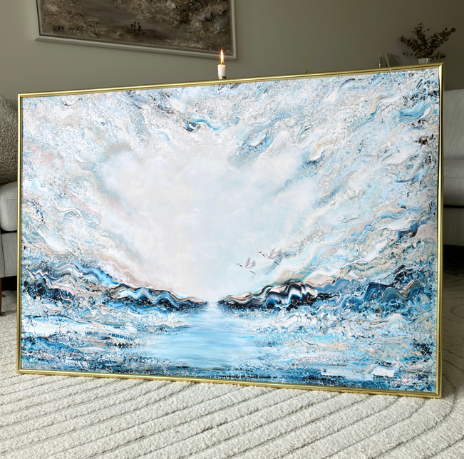 Flying ocean cranes Print